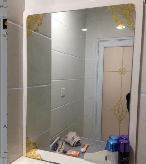 KTX-708115 Corner Flower Window Glass Wardrobe Stickers - Set of 4 Butterfly Designs in Various Sizes