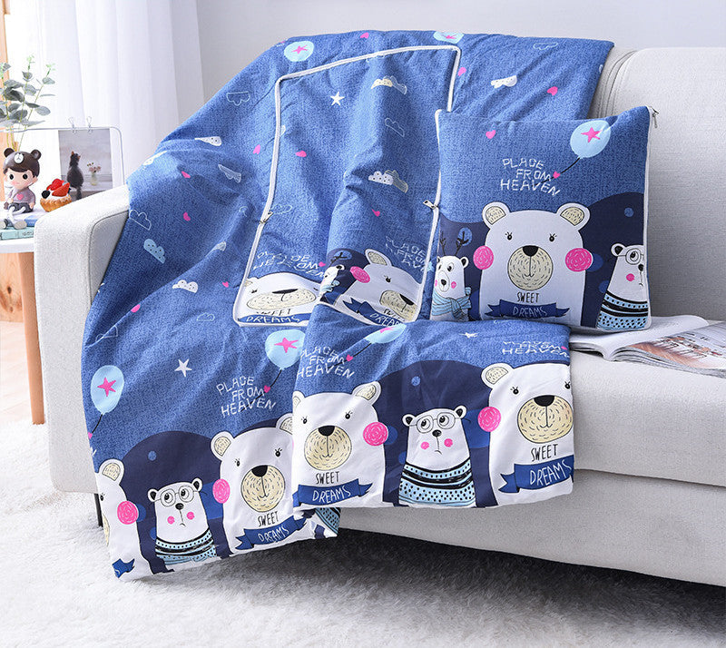KTX-708179 Multifunctional Cartoon Pillow Quilt for Office Naps - 40x40 cm, Various Designs