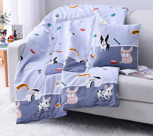 KTX-708179 Multifunctional Cartoon Pillow Quilt for Office Naps - 40x40 cm, Various Designs