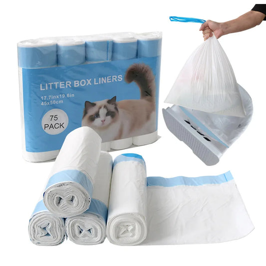 KTX-708627 Durable Tear-Resistant Cat Litter Box Liners for Easy Cleanup, Eco-Friendly Design