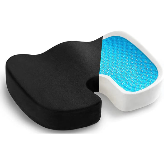 KTX-708691 Orthopedic Gel Seat Cushion with Memory Foam for Tailbone Pain Relief and Non-Slip Design