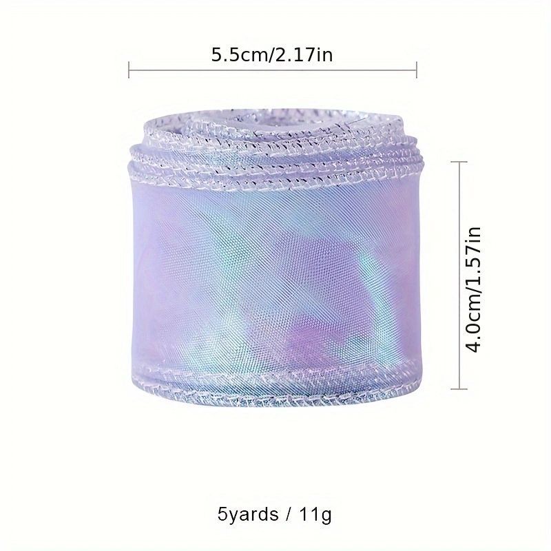KTX-710163 Colorful Fishtail Organza Yarn Wave Edge Lace Ribbons - 5 Yards x 4 cm for DIY Bouquets and Gift Packaging