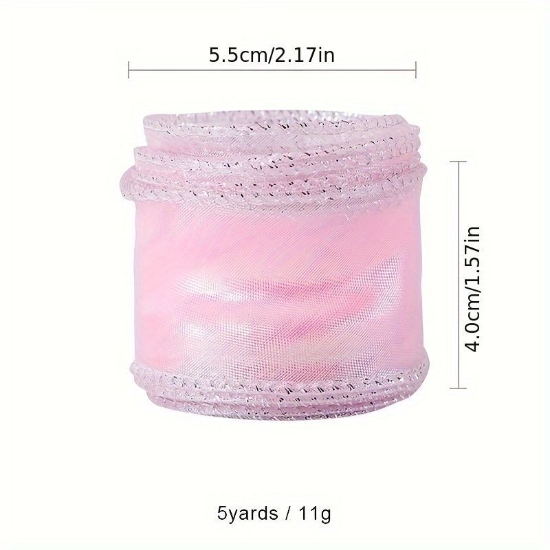 KTX-710163 Colorful Fishtail Organza Yarn Wave Edge Lace Ribbons - 5 Yards x 4 cm for DIY Bouquets and Gift Packaging