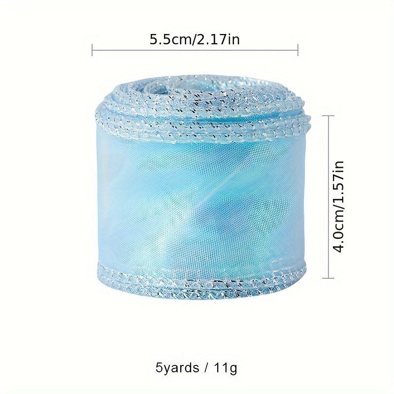 KTX-710163 Colorful Fishtail Organza Yarn Wave Edge Lace Ribbons - 5 Yards x 4 cm for DIY Bouquets and Gift Packaging