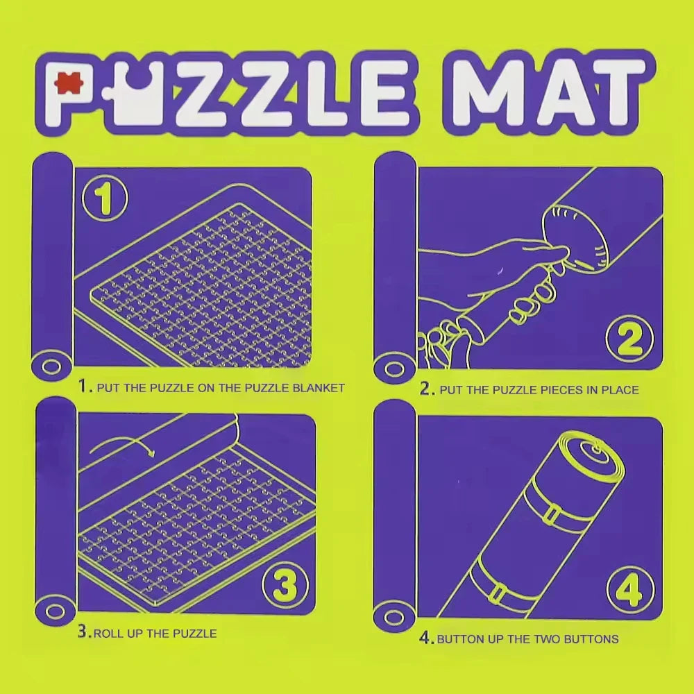 KTX-710163 Jigsaw Puzzle Roll-Up Mat for Up to 1500 Pieces - Ideal for All Ages