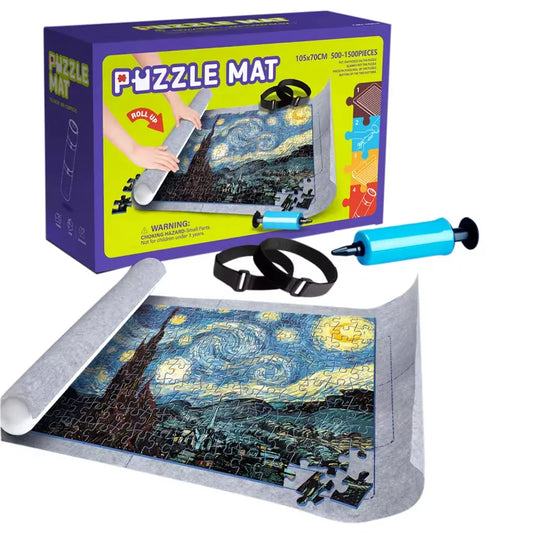 KTX-710163 Jigsaw Puzzle Roll-Up Mat for Up to 1500 Pieces - Ideal for All Ages