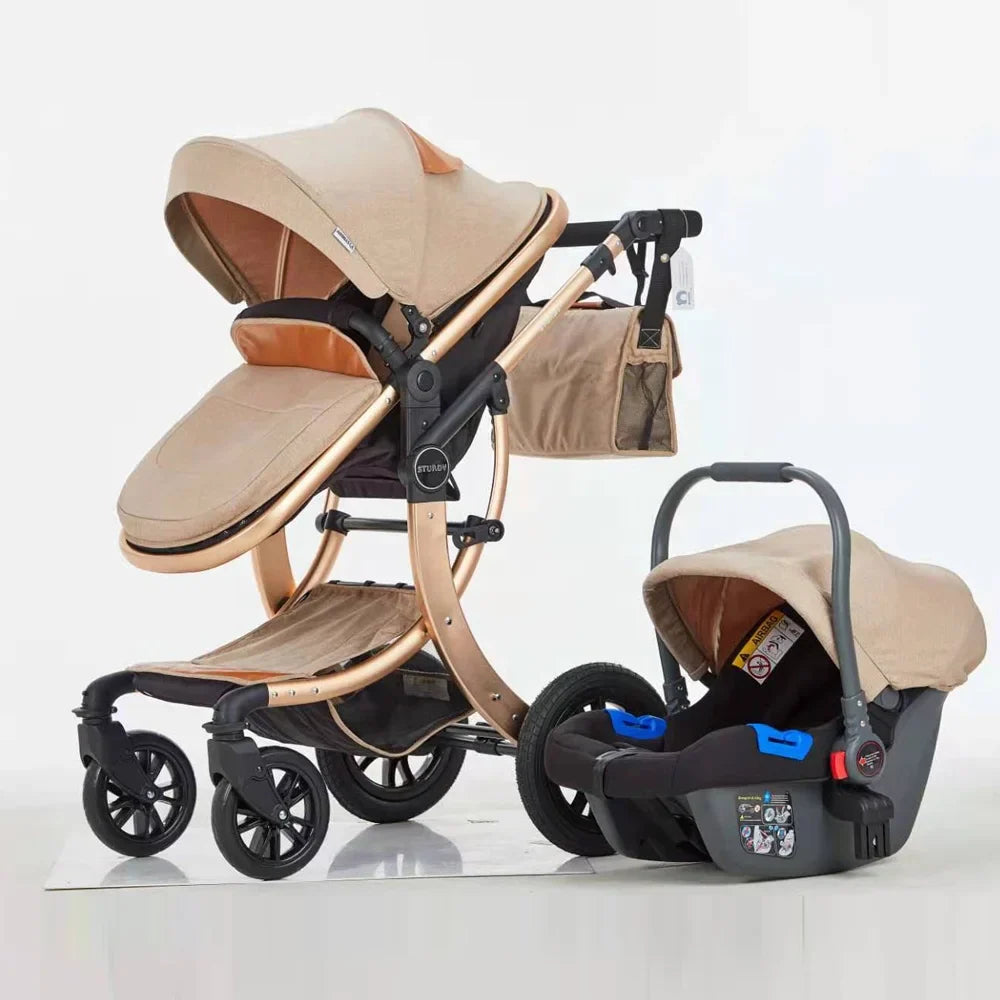 KTX-710675 360-Degree Rotating 4-in-1 European Luxury Baby Stroller