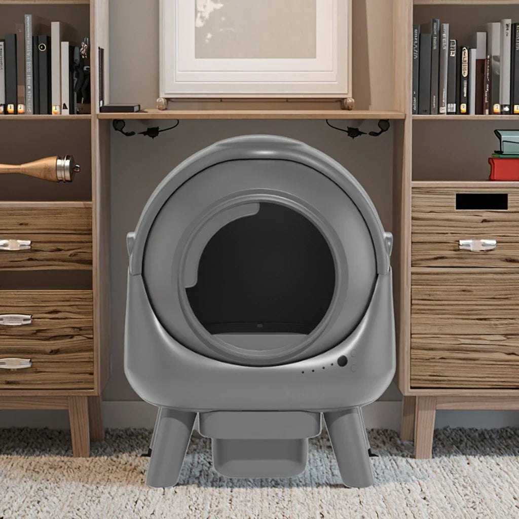 KTX-710931 Large 65L Full-Cover Cat Litter Box with Anti-Splash Design and Odor Control