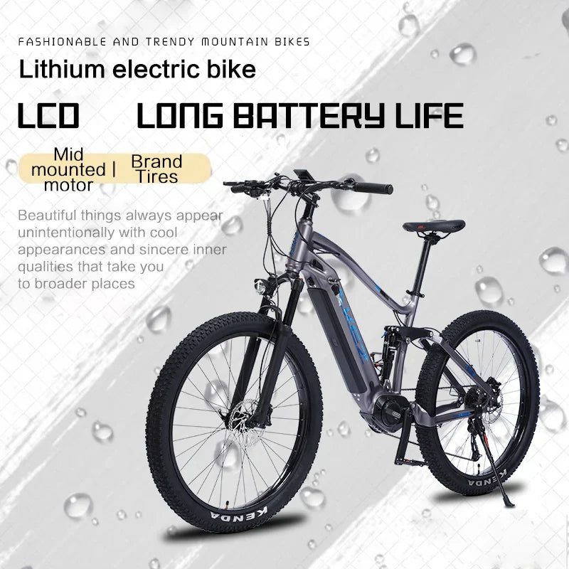 KTX-711187 Electric Mountain Bike, 27.5" All-Terrain E-Bike, 48V 500W, 9-SPEED, Hydraulic Brakes, Eco-Friendly, Fast Shipping