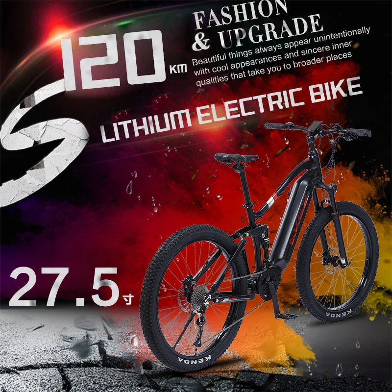 KTX-711187 Electric Mountain Bike, 27.5" All-Terrain E-Bike, 48V 500W, 9-SPEED, Hydraulic Brakes, Eco-Friendly, Fast Shipping