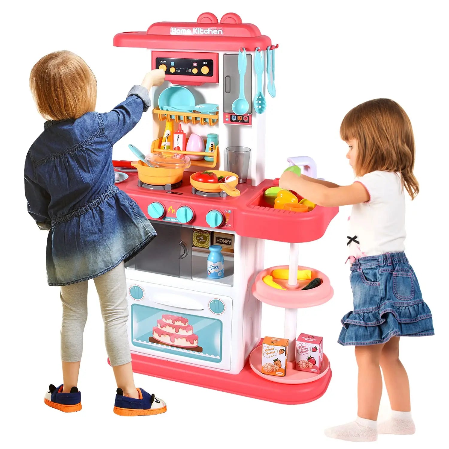 KTX-711315 Children's 43-Piece Pretend Play Kitchen Set with Realistic Lights & Sounds for Ages 2-13
