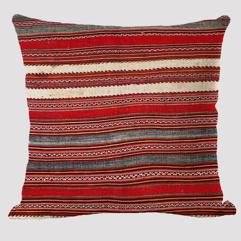 KTX-711443 Bohemian Double-Sided Geometric Linen Pillow with PP Cotton Filler