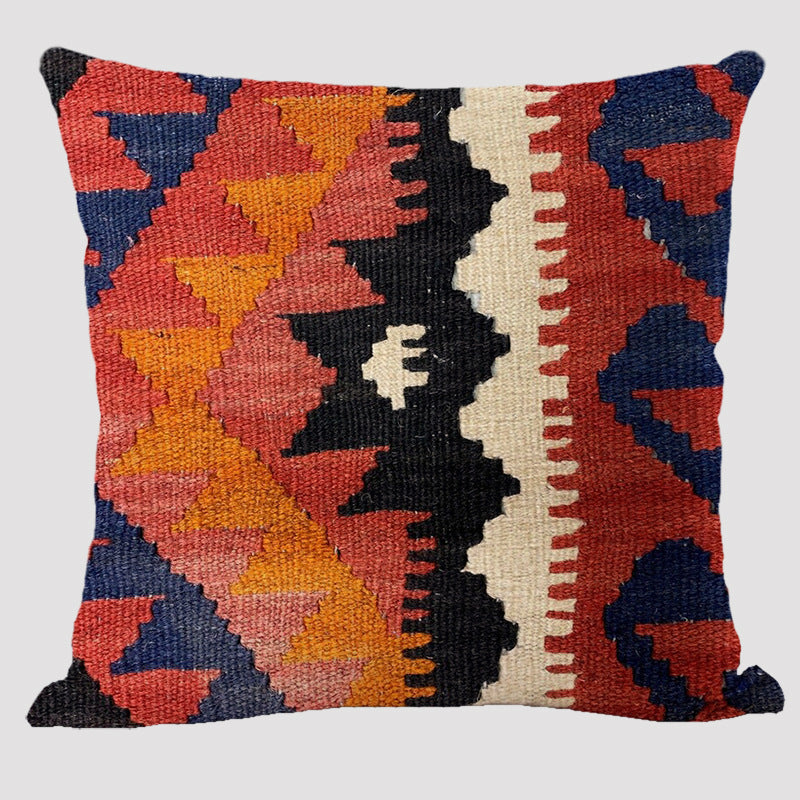 KTX-711443 Bohemian Double-Sided Geometric Linen Pillow with PP Cotton Filler