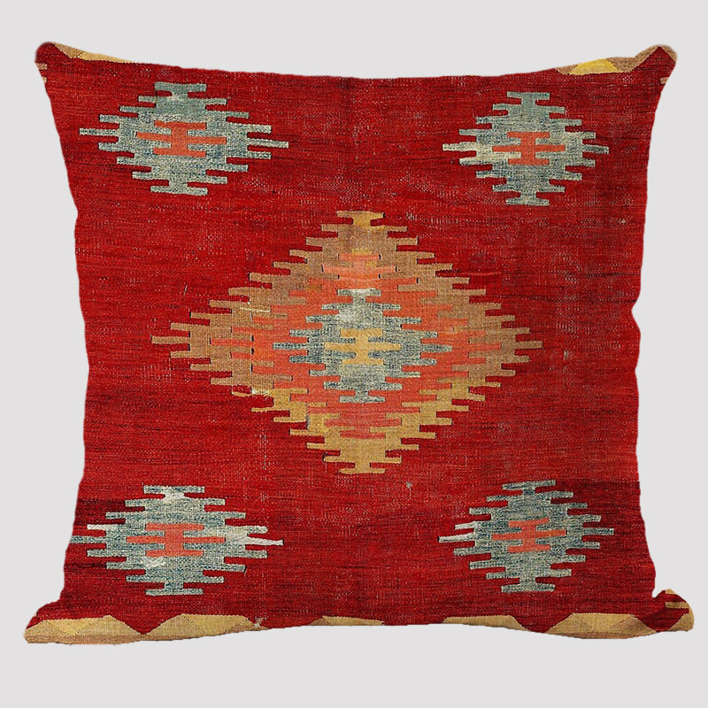 KTX-711443 Bohemian Double-Sided Geometric Linen Pillow with PP Cotton Filler