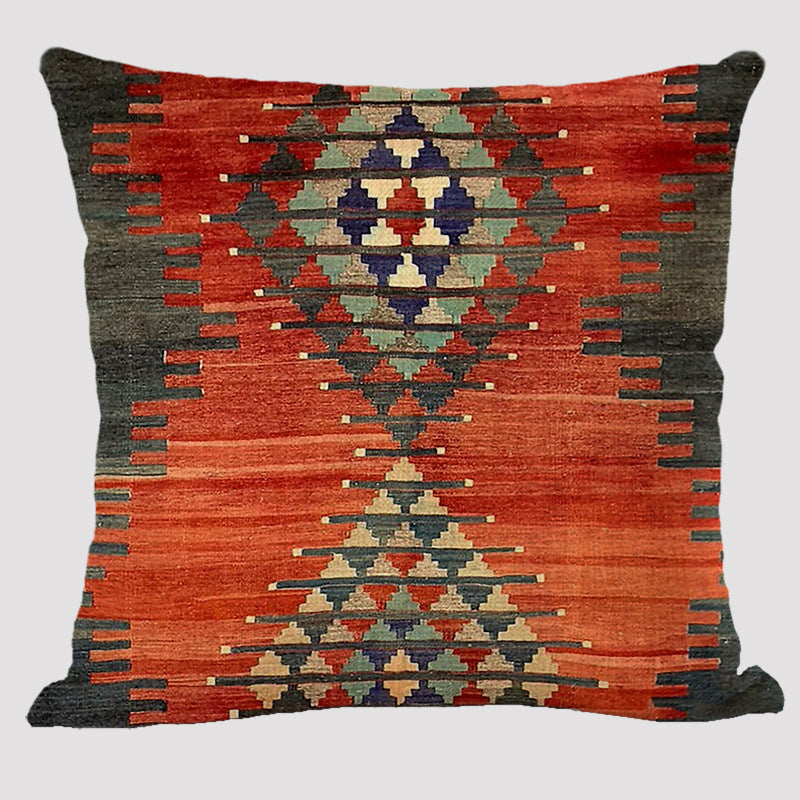KTX-711443 Bohemian Double-Sided Geometric Linen Pillow with PP Cotton Filler