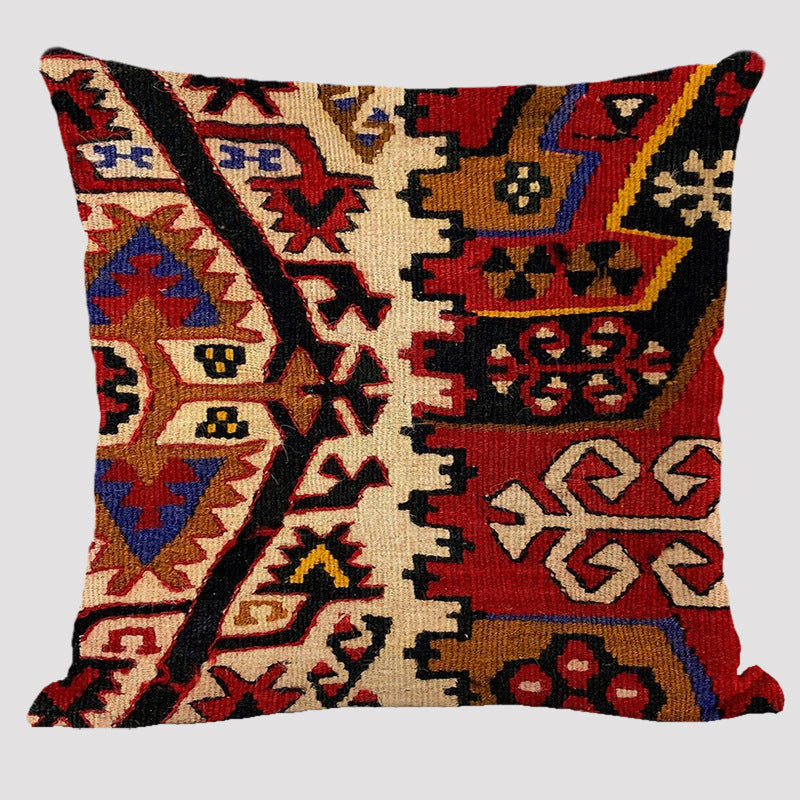 KTX-711443 Bohemian Double-Sided Geometric Linen Pillow with PP Cotton Filler