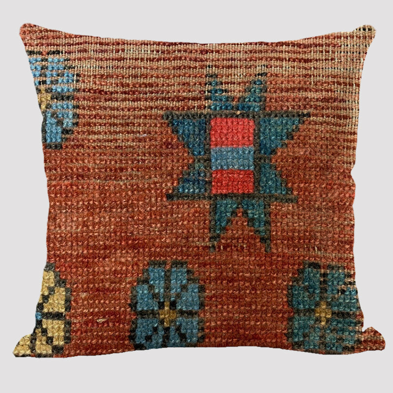KTX-711443 Bohemian Double-Sided Geometric Linen Pillow with PP Cotton Filler