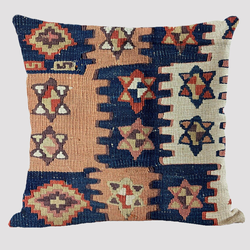 KTX-711443 Bohemian Double-Sided Geometric Linen Pillow with PP Cotton Filler