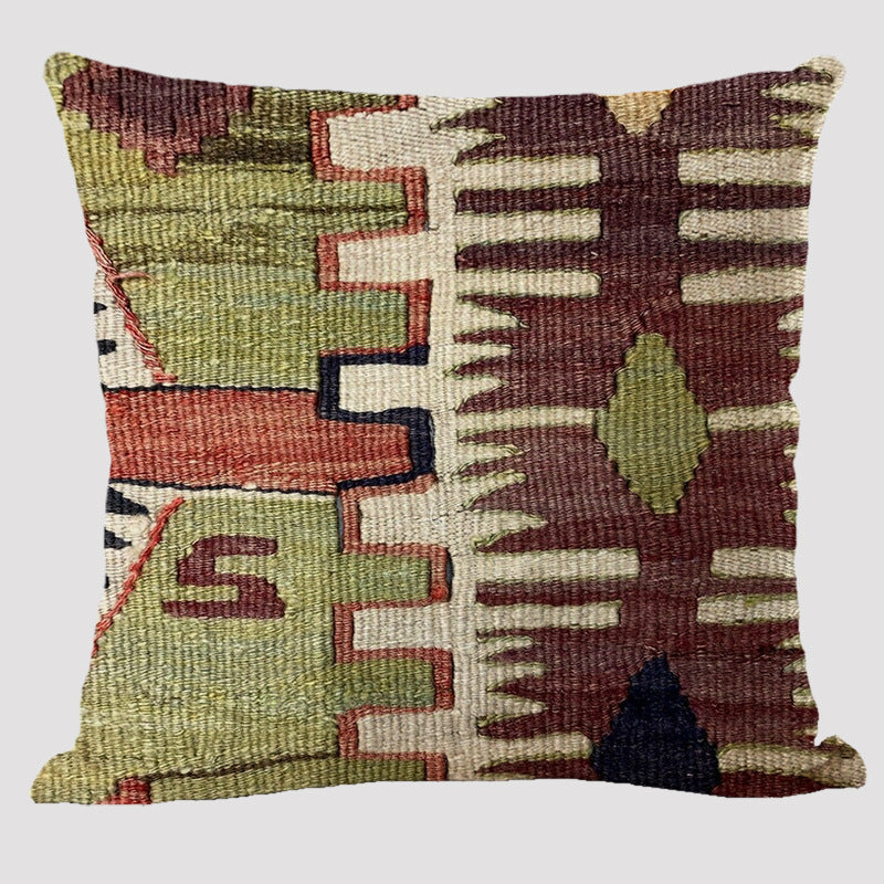 KTX-711443 Bohemian Double-Sided Geometric Linen Pillow with PP Cotton Filler
