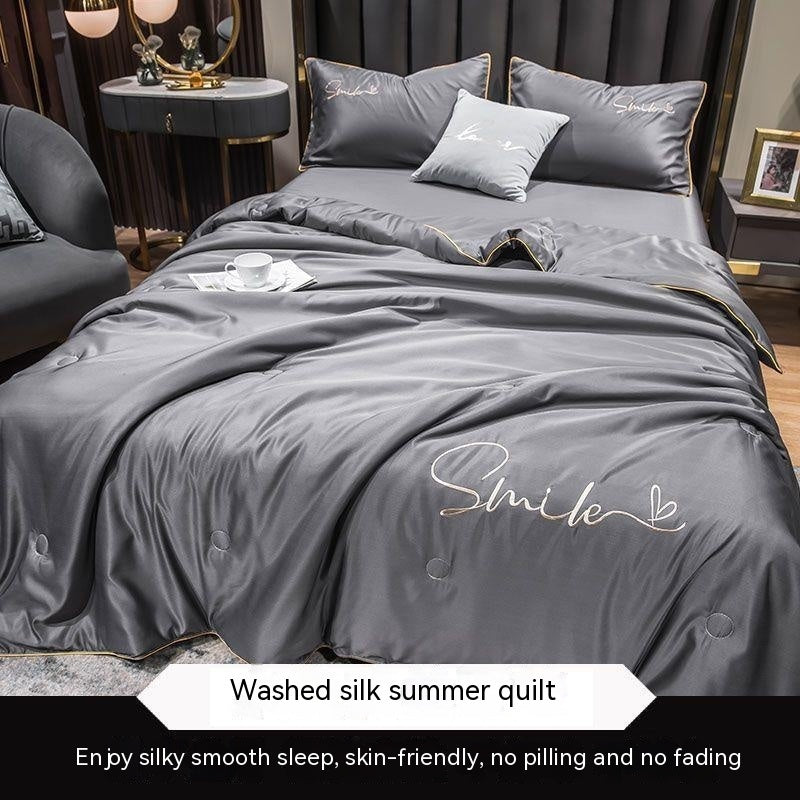 KTX-711635 Lightweight Ice Silk Summer Blanket – Washable Tencel Duvet for Air Conditioning – Available in Multiple Sizes