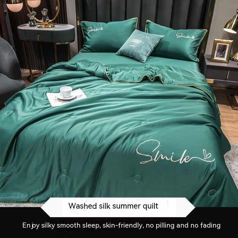 KTX-711635 Lightweight Ice Silk Summer Blanket – Washable Tencel Duvet for Air Conditioning – Available in Multiple Sizes