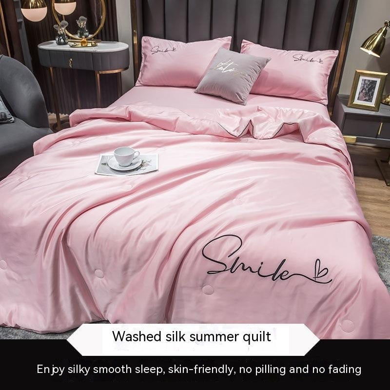 KTX-711635 Lightweight Ice Silk Summer Blanket – Washable Tencel Duvet for Air Conditioning – Available in Multiple Sizes