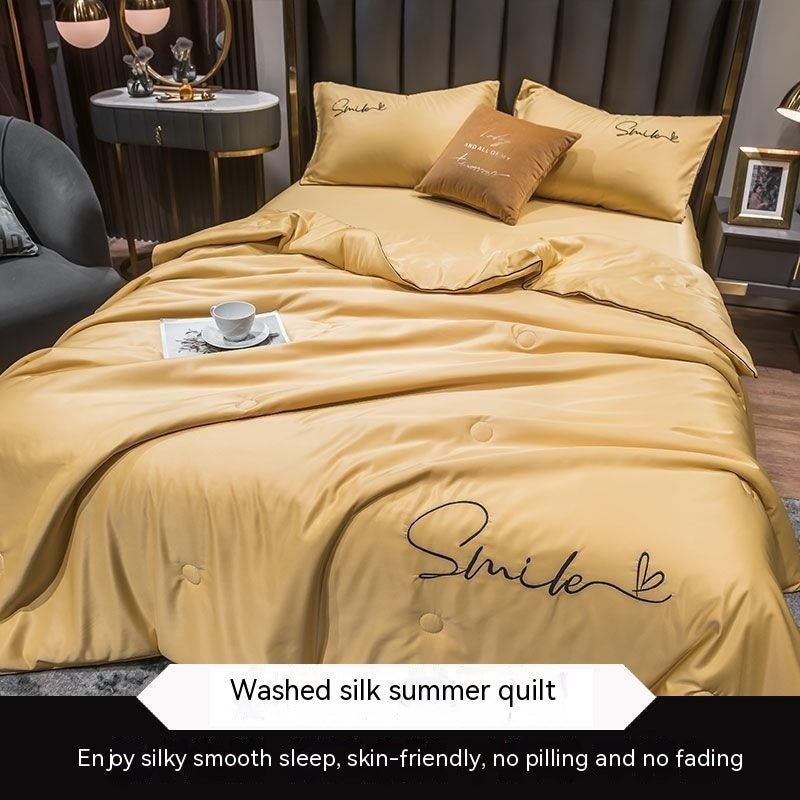 KTX-711635 Lightweight Ice Silk Summer Blanket – Washable Tencel Duvet for Air Conditioning – Available in Multiple Sizes