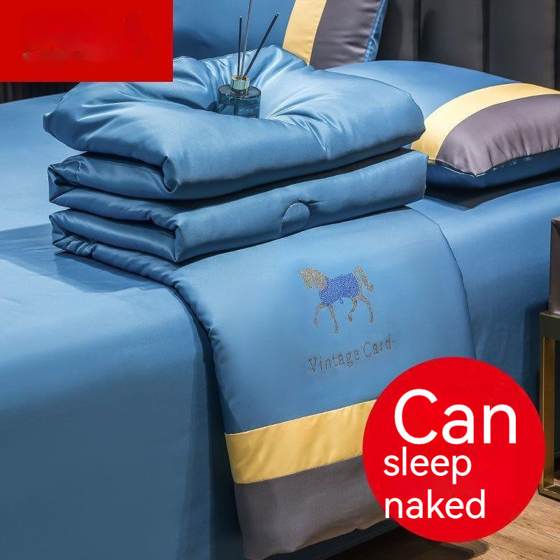 KTX-711635 Lightweight Ice Silk Summer Blanket – Washable Tencel Duvet for Air Conditioning – Available in Multiple Sizes