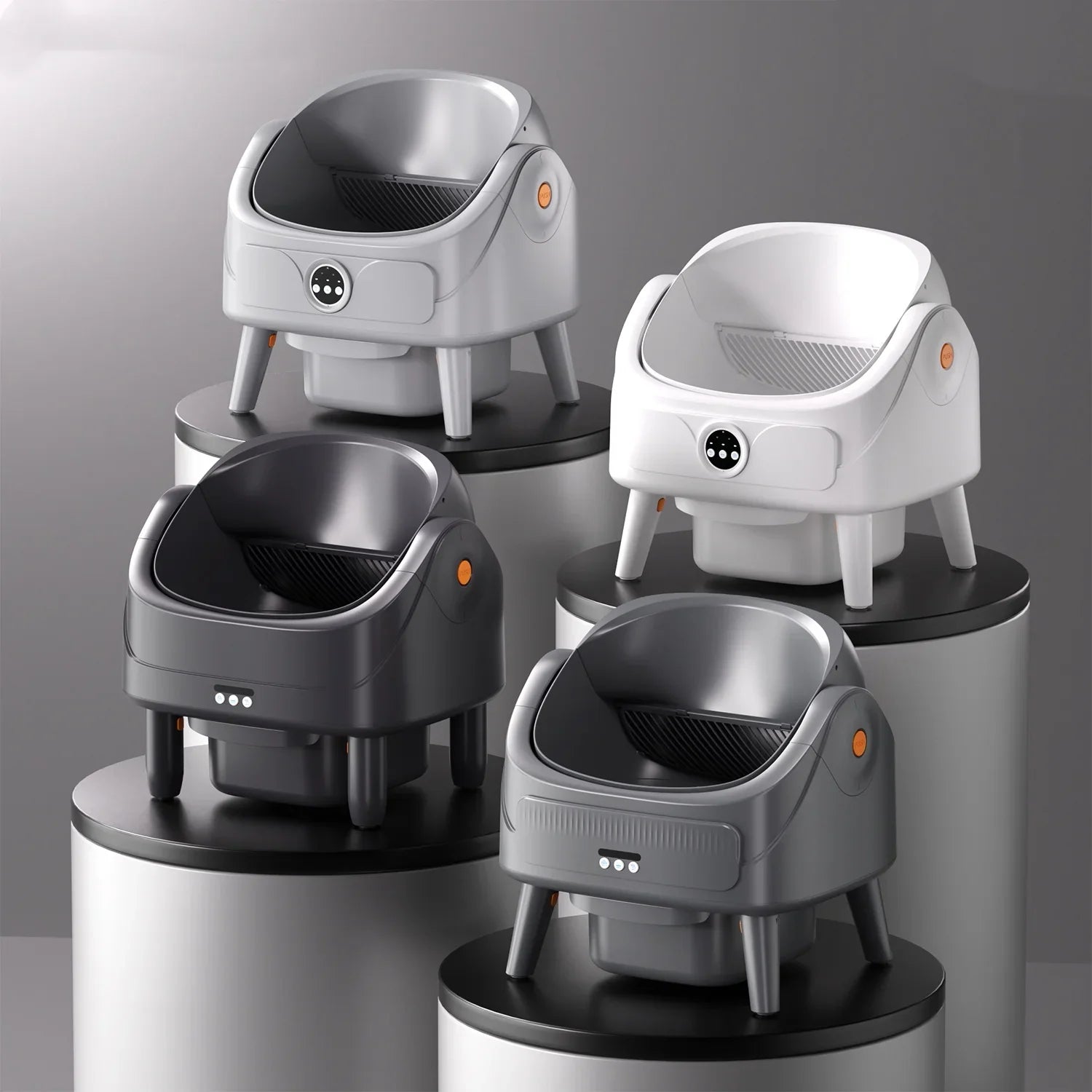 KTX-712083 Automatic Self-Cleaning Cat Litter Box, 74L Capacity, Waterproof Stainless Steel, Smart Monitoring, 11KG