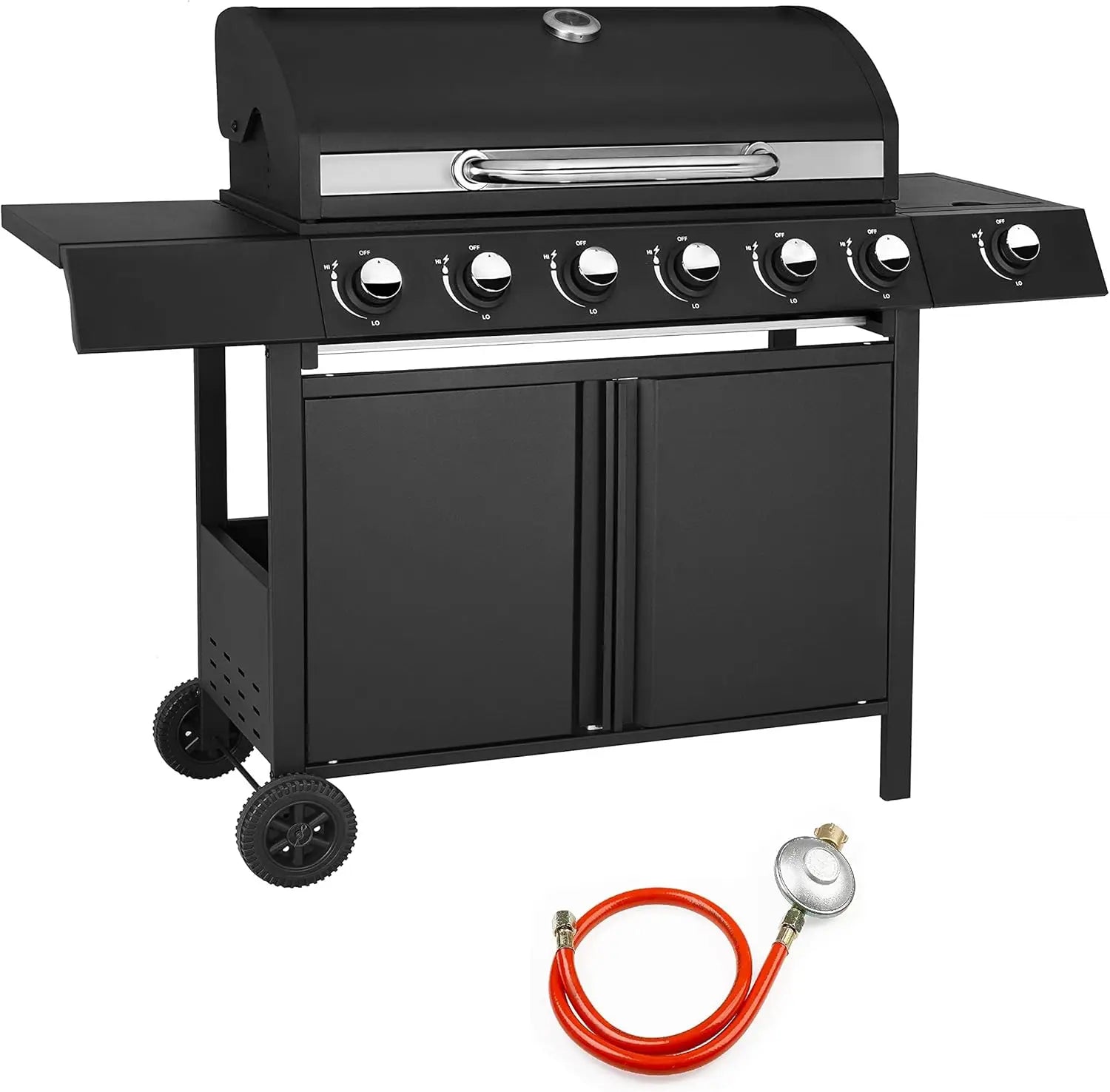 KTX-712147 Professional 6-Burner Gas BBQ Grill for Outdoor Cooking and Events