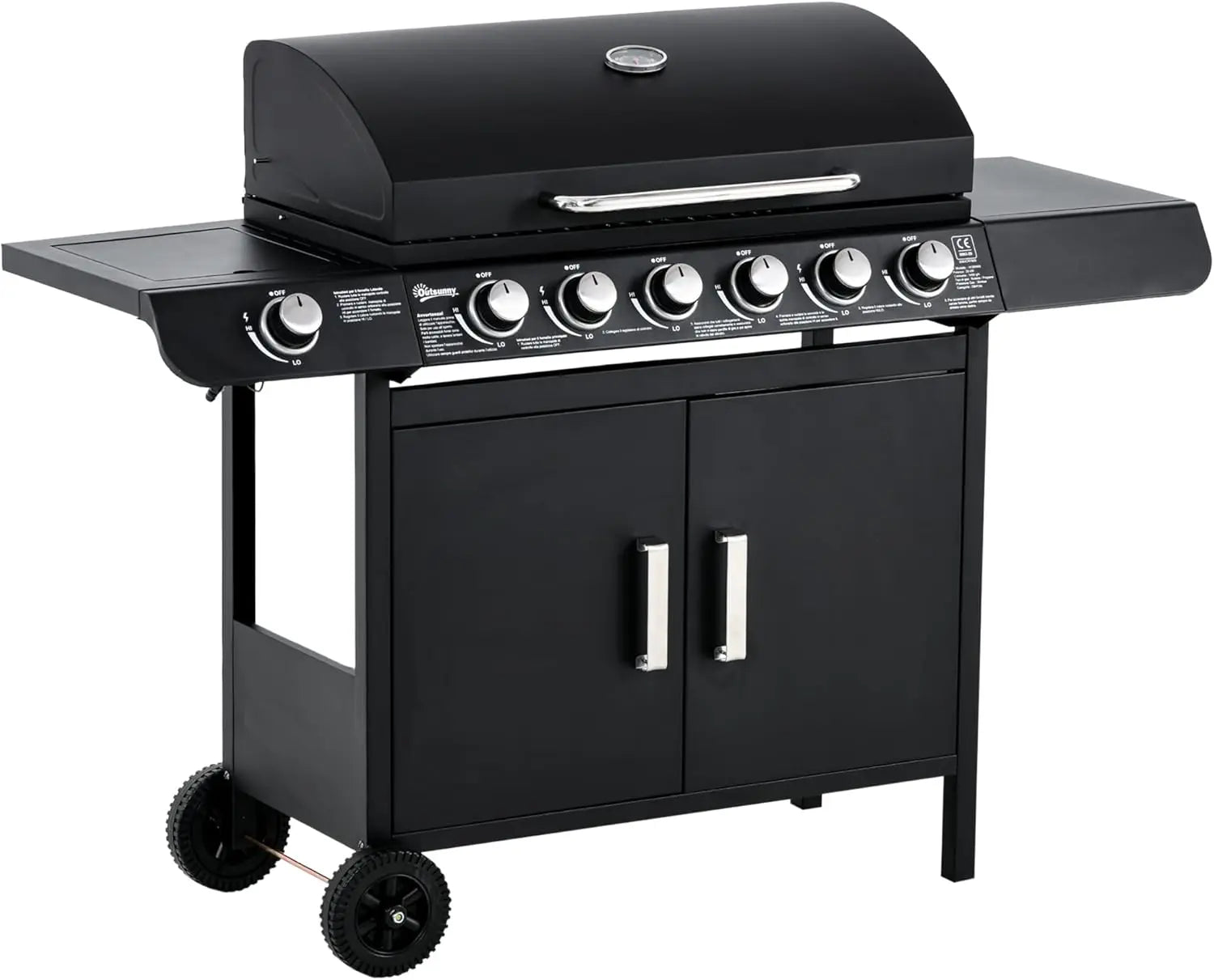 KTX-712147 Professional 6-Burner Gas BBQ Grill for Outdoor Cooking and Events