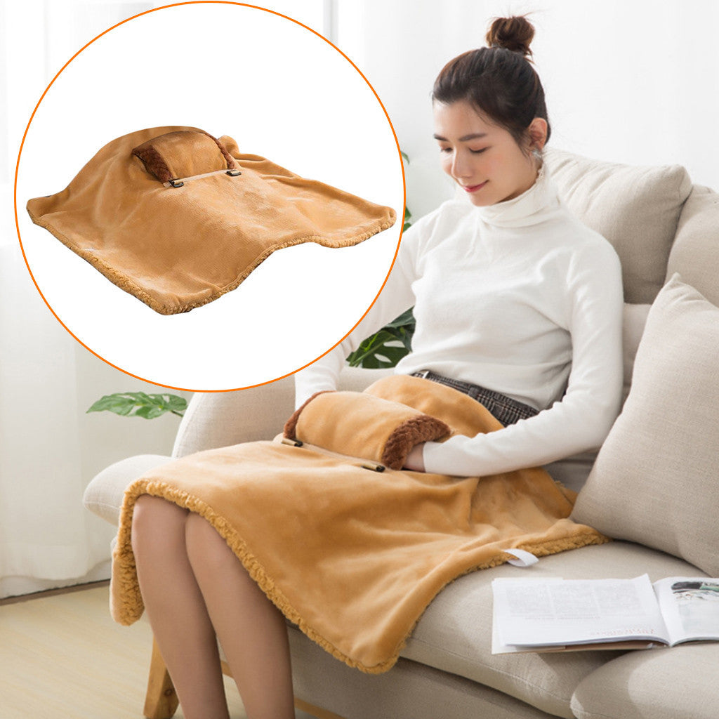 KTX-712211 Electric Flannel Blanket for Office Use - USB Heated Shawl and Foot Warmer