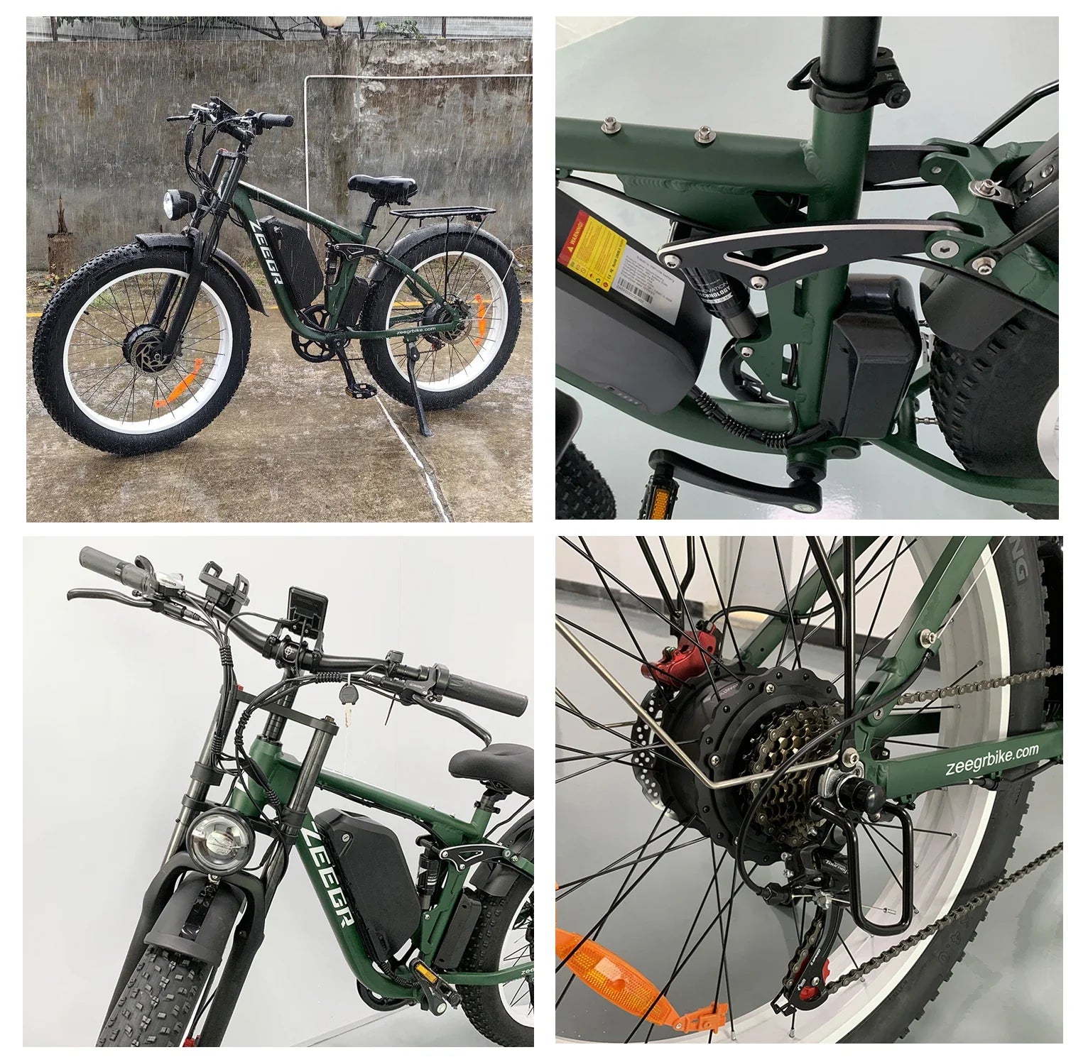 KTX-712339 2000W Dual Motor Electric Bicycle with 22.4Ah Battery, 7 Speed, 26" Fat Tires, Hydraulic Disc Brakes