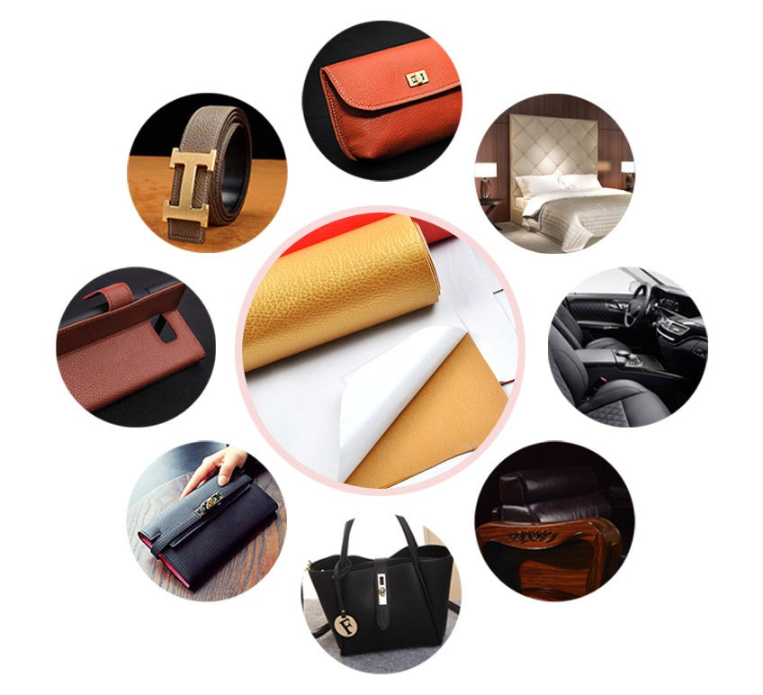 KTX-712467 Adhesive Large Litchi Artificial Leather for DIY Projects and Home Improvement - 138cm Width, Waterproof, Soft and Elastic