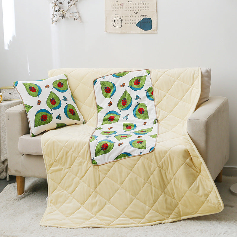 KTX-712467 Thickened Crystal Velvet Dual-Purpose Pillow and Blanket for Car and Sofa