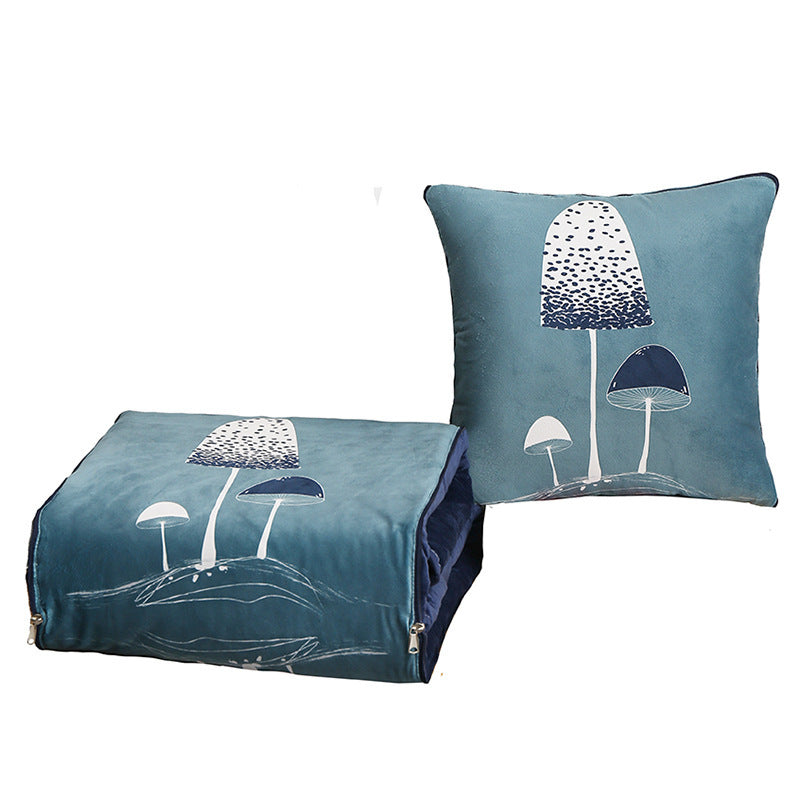 KTX-712467 Thickened Crystal Velvet Dual-Purpose Pillow and Blanket for Car and Sofa