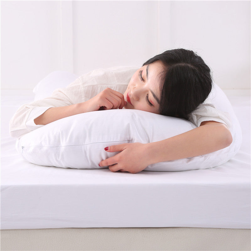 KTX-713747 U-Shaped Large Waist Pillow for Side Sleepers - 80x160cm, Pure Cotton and Polyester Filling, 1.8kg