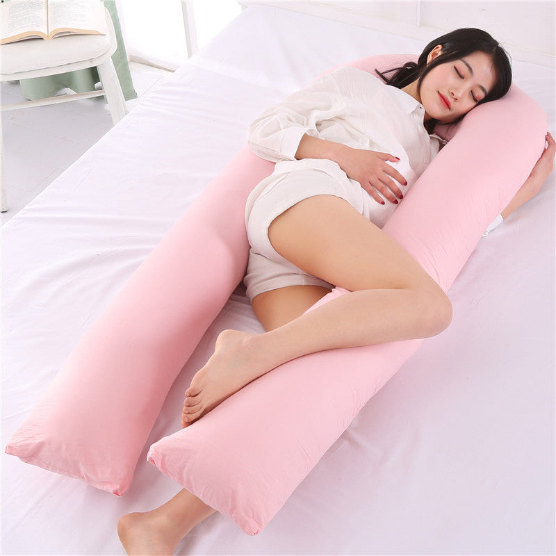 KTX-713747 U-Shaped Large Waist Pillow for Side Sleepers - 80x160cm, Pure Cotton and Polyester Filling, 1.8kg