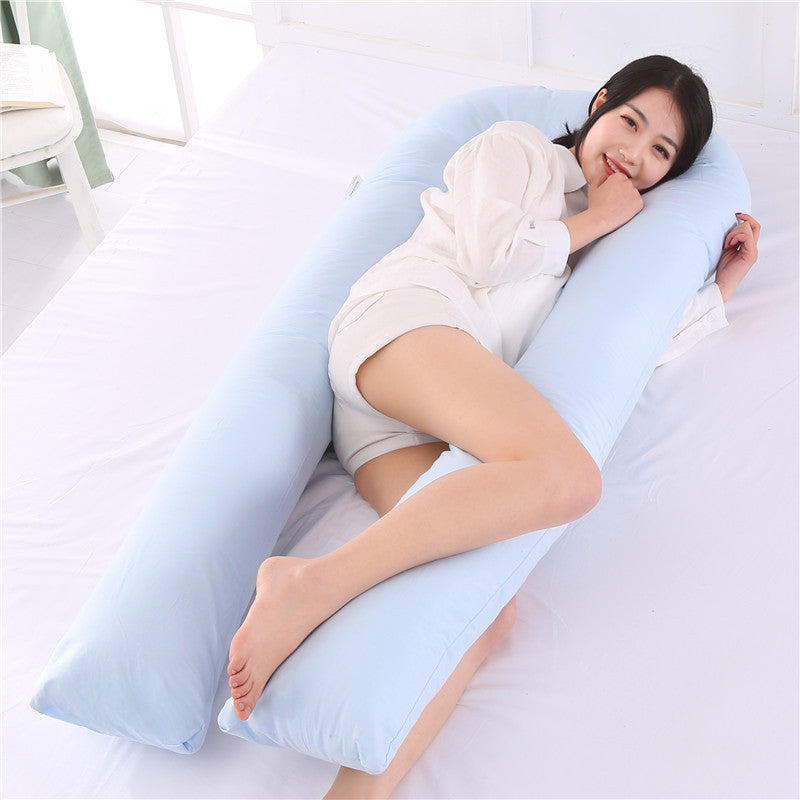 KTX-713747 U-Shaped Large Waist Pillow for Side Sleepers - 80x160cm, Pure Cotton and Polyester Filling, 1.8kg