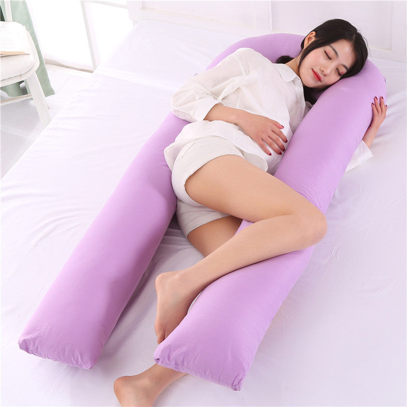 KTX-713747 U-Shaped Large Waist Pillow for Side Sleepers - 80x160cm, Pure Cotton and Polyester Filling, 1.8kg