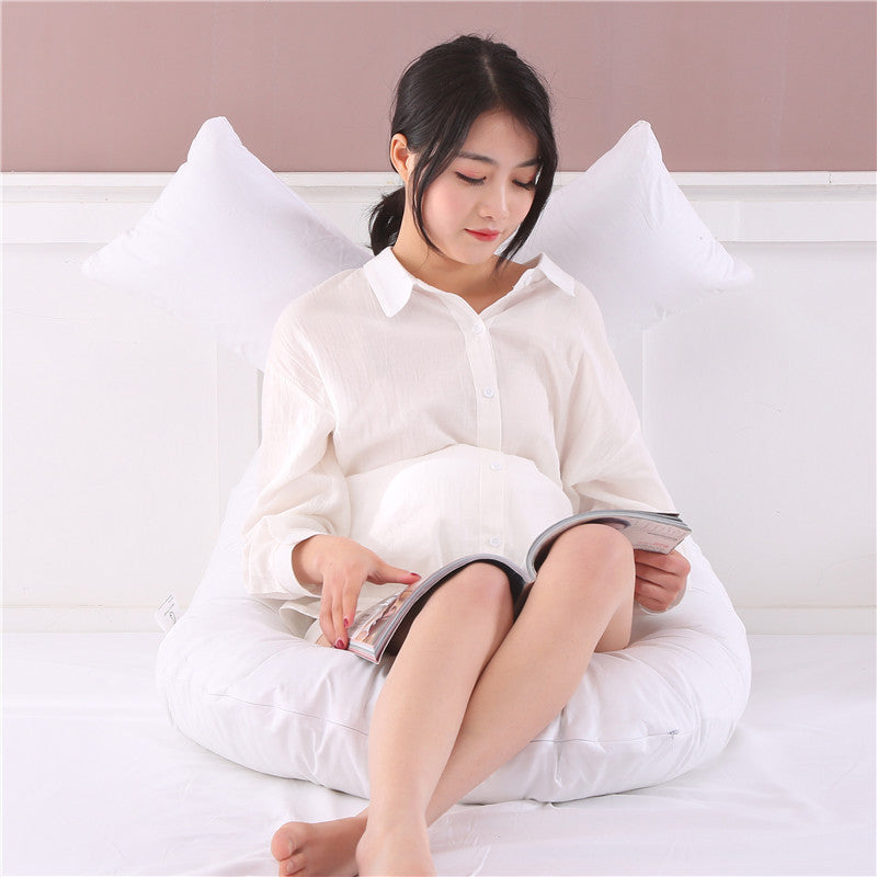 KTX-713747 U-Shaped Large Waist Pillow for Side Sleepers - 80x160cm, Pure Cotton and Polyester Filling, 1.8kg