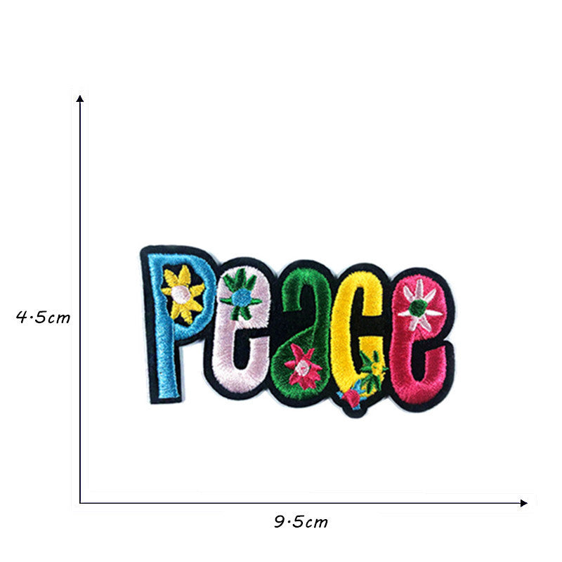 KTX-714771 Embroidered Polyester Fabric Sticker for Car Sun Love Decorations