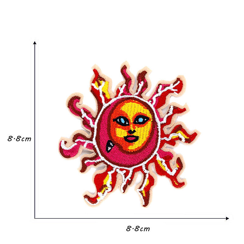 KTX-714771 Embroidered Polyester Fabric Sticker for Car Sun Love Decorations