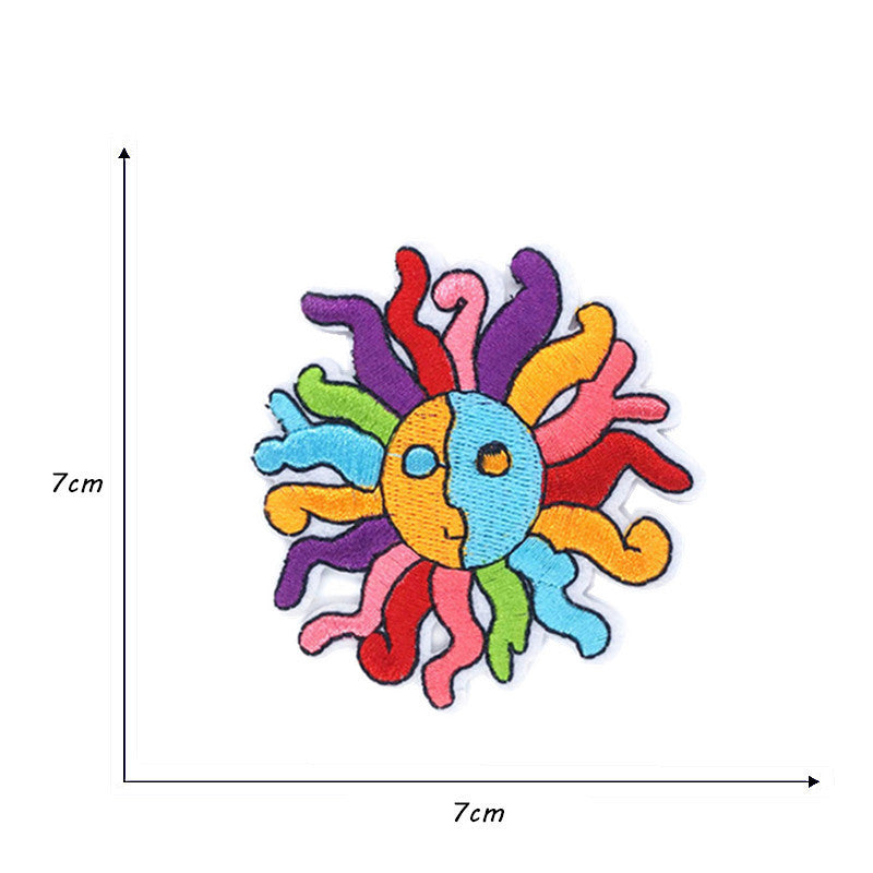 KTX-714771 Embroidered Polyester Fabric Sticker for Car Sun Love Decorations