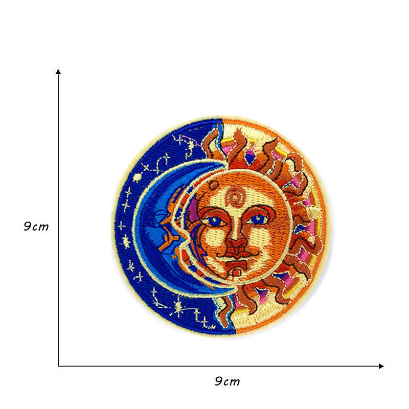 KTX-714771 Embroidered Polyester Fabric Sticker for Car Sun Love Decorations