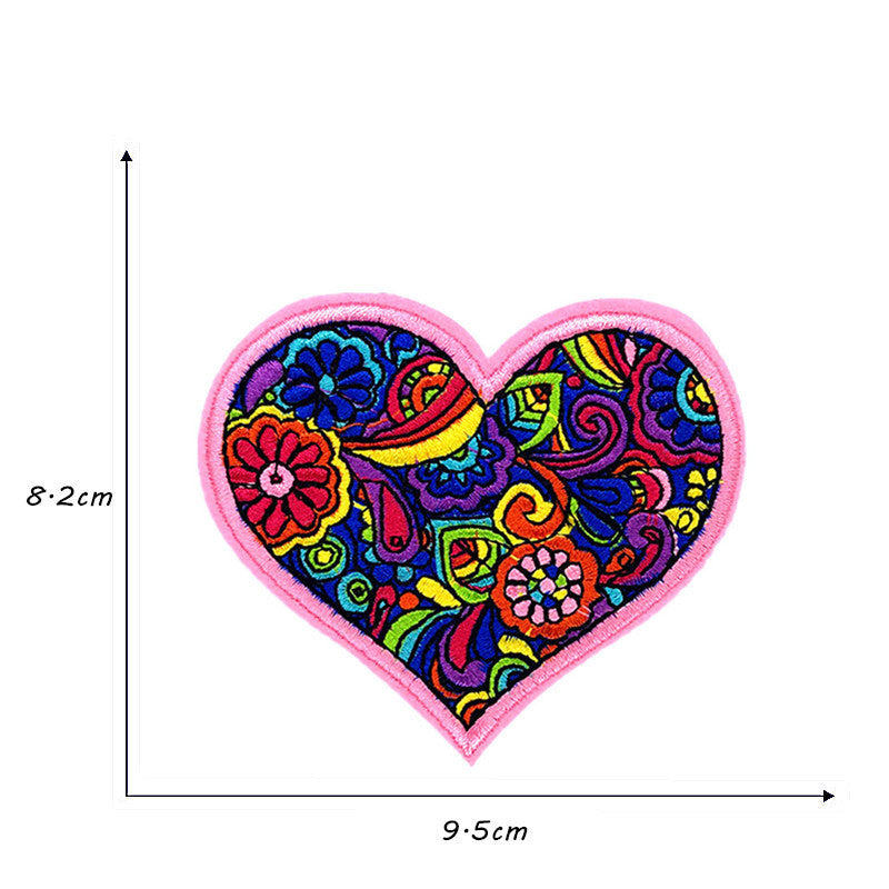 KTX-714771 Embroidered Polyester Fabric Sticker for Car Sun Love Decorations