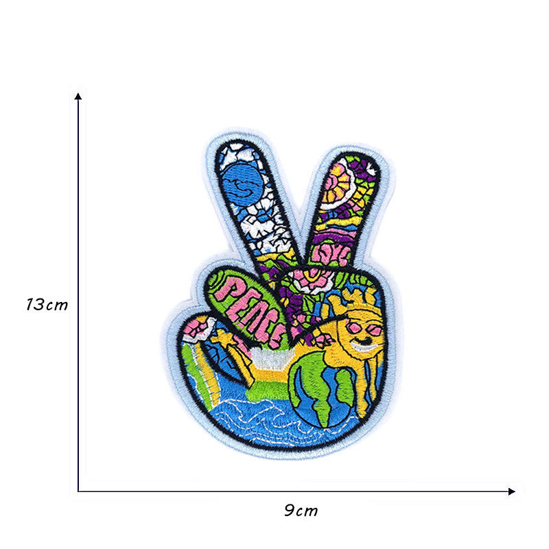 KTX-714771 Embroidered Polyester Fabric Sticker for Car Sun Love Decorations