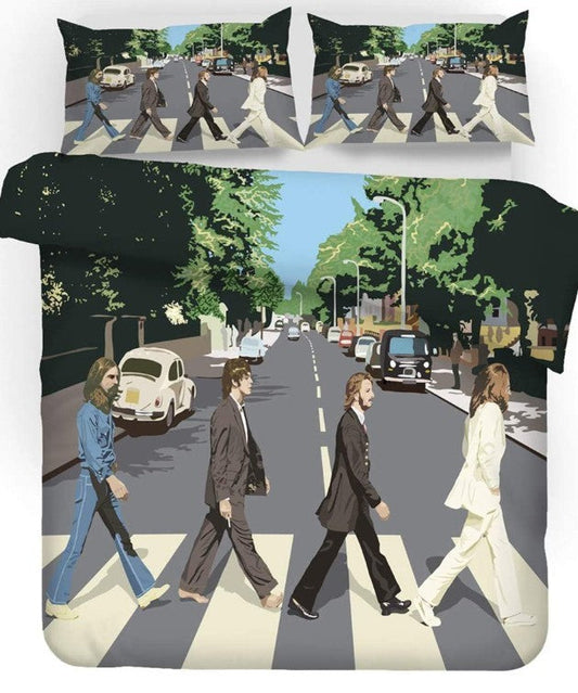 KTX-714771 Three-Piece Urban Stripe Cartoon Style Polyester Bedding Set