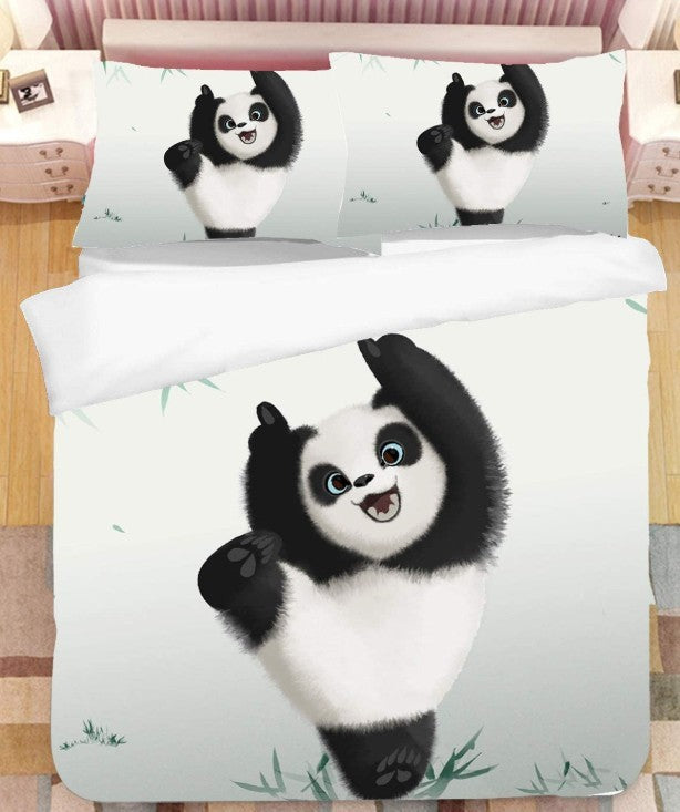 KTX-714771 Three-Piece Urban Stripe Cartoon Style Polyester Bedding Set