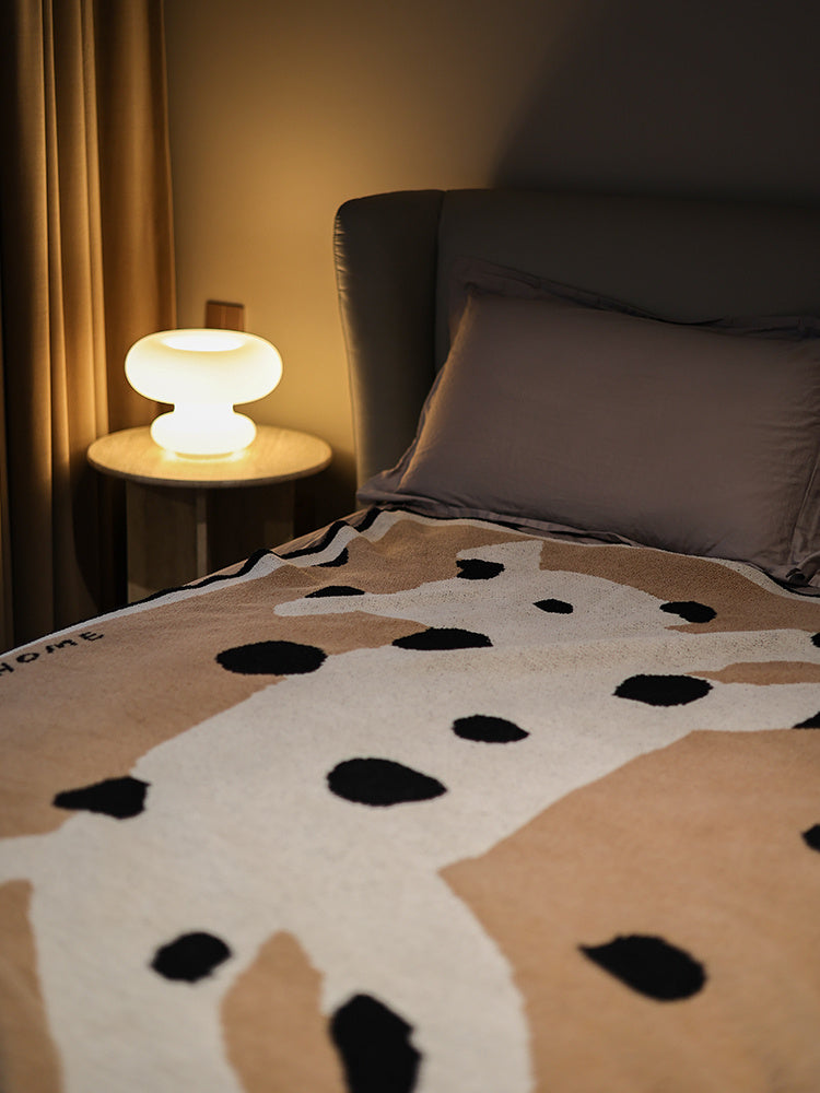 KTX-714899 Half Fleece Blanket for Comfort and Warmth, Geometric Design, 160x105cm, Ideal for Living Room